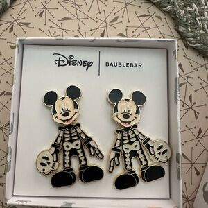 BaubleBar Disney Mickey Skeleton Earrings - Black and White